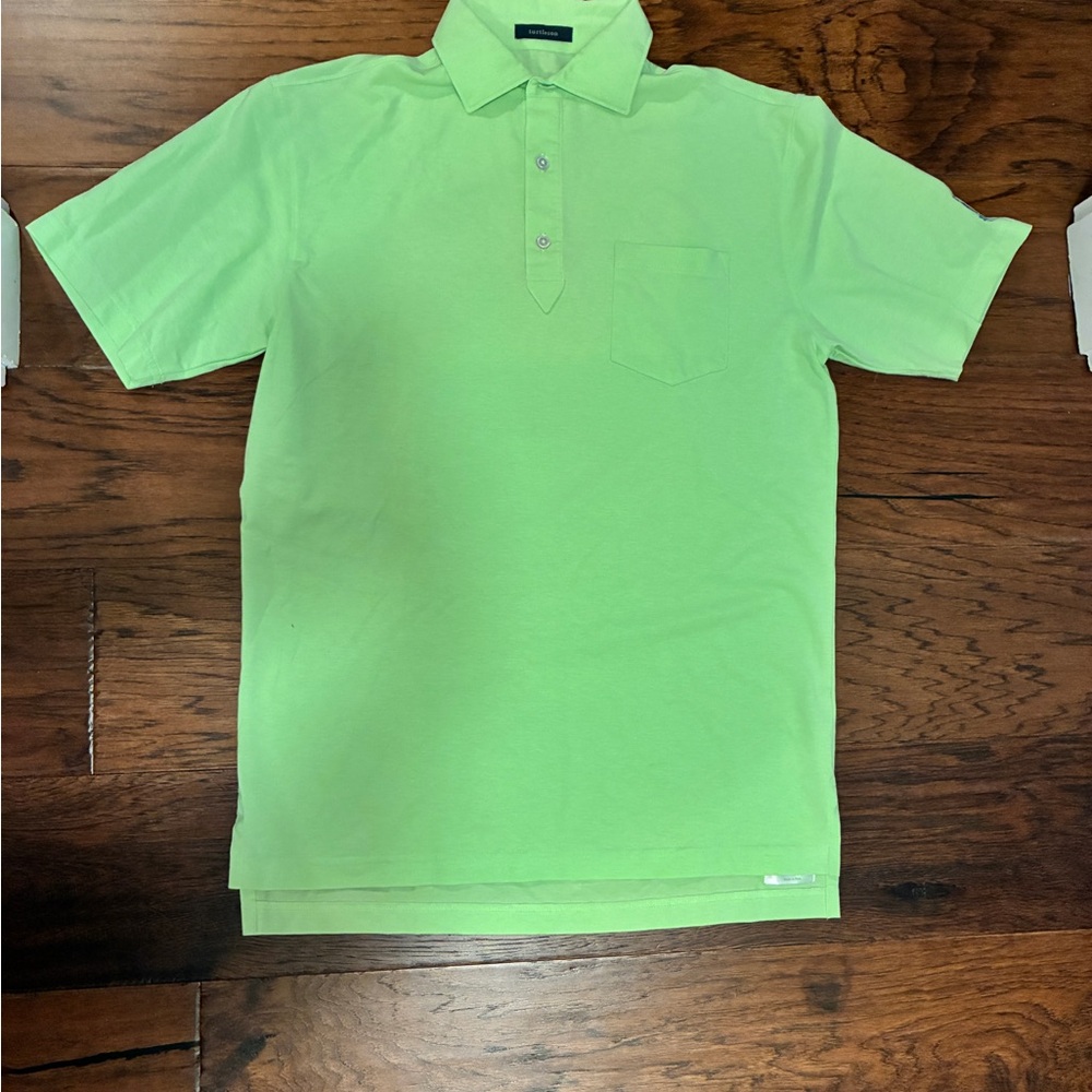 Turtleson Polo Shirt Men's Small Green Tour Performance Stretch Golf